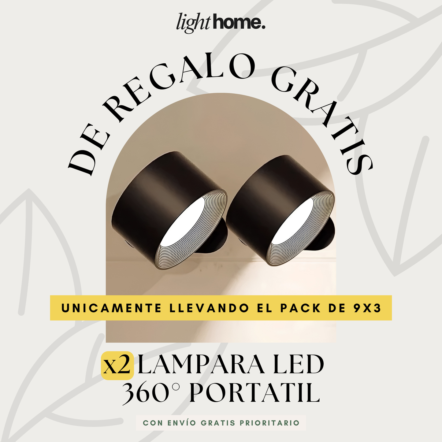 Lámpara Led Recargable Con Sensor De Movimiento | PROMO 3x1