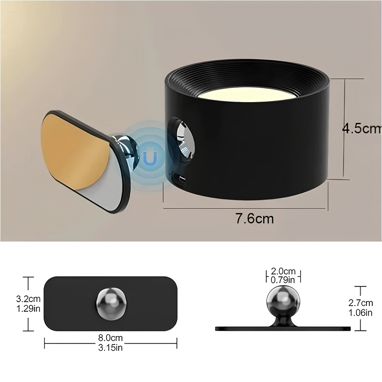 Lámpara Led Recargable Con Sensor De Movimiento | PROMO 3x1