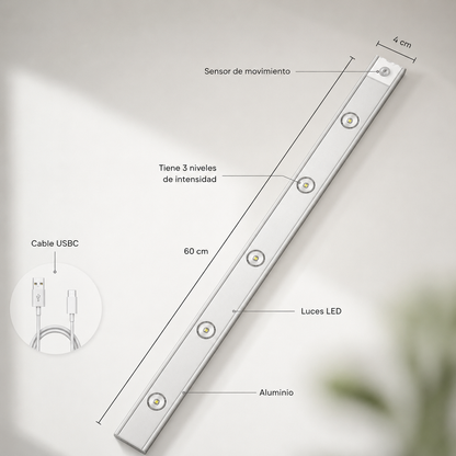 Lámpara Led Recargable Con Sensor De Movimiento | PROMO 3x1